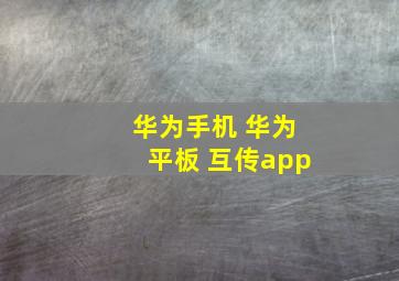 华为手机 华为平板 互传app